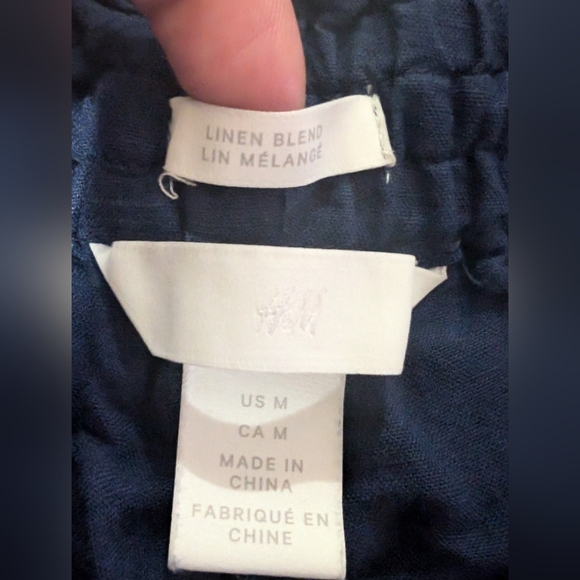 H&M Women's Linen Navy Joggers - Picture 8 of 8